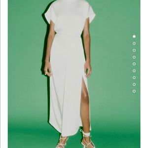 ZARA silk white skirt and top set